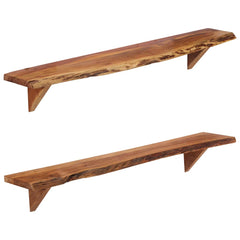 Wall Shelves 2 pcs Solid Acacia Wood 110 x 20 x 18 cm