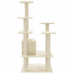 vidaXL Cat Tree | Cream | Engineered wood, plush, sisal | Medium | Durable 5