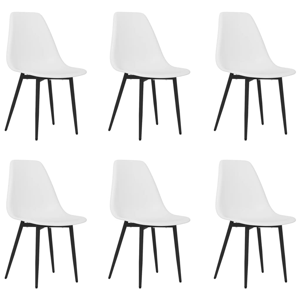 vidaXL Dining Chairs 6 pcs White PP 2