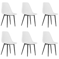 vidaXL Dining Chairs 6 pcs White PP 2