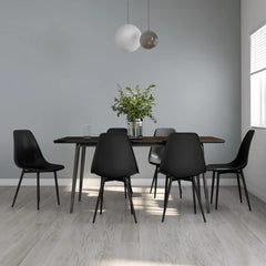vidaXL Dining Chairs 6 pcs Black PP 1