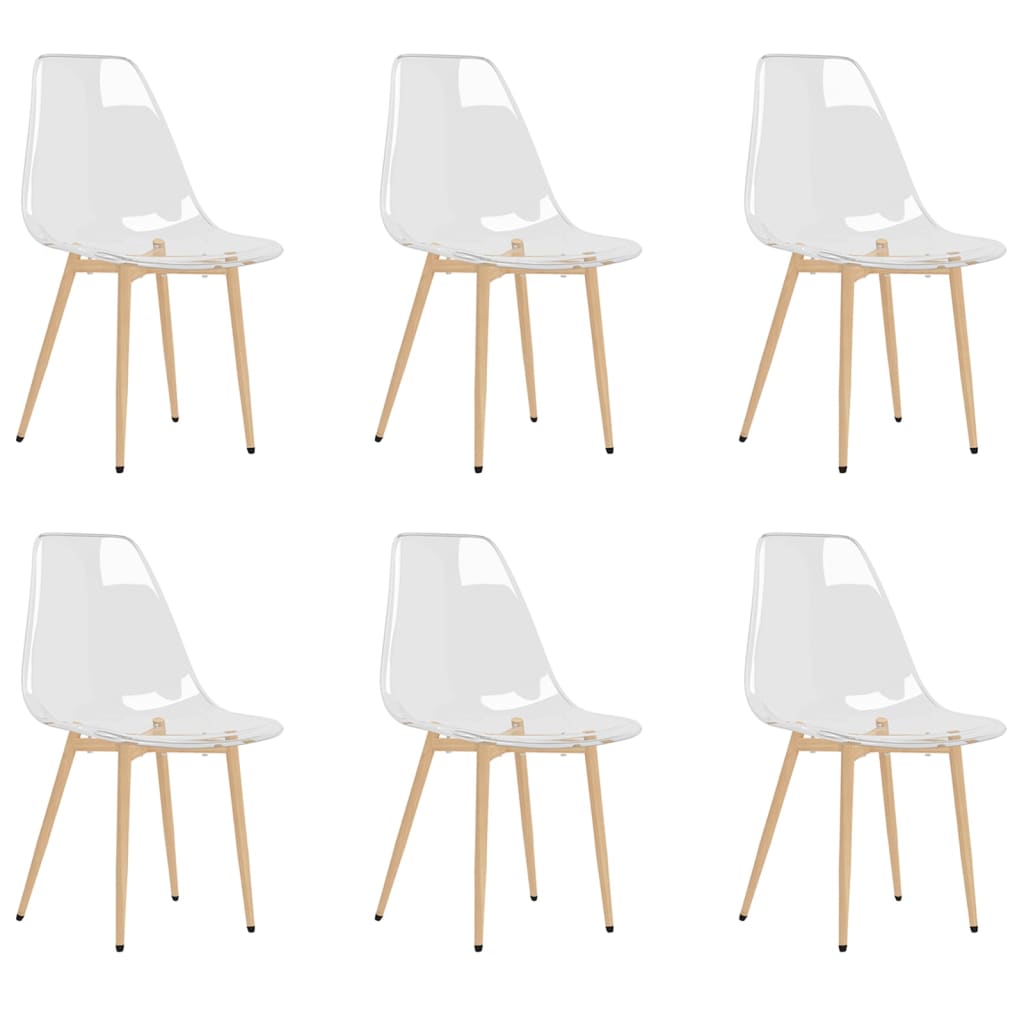 vidaXL Dining Chairs 6 pcs Transparent PET 2