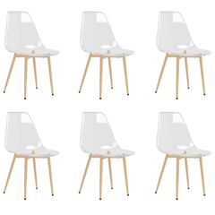 vidaXL Dining Chairs 6 pcs Transparent PET 2