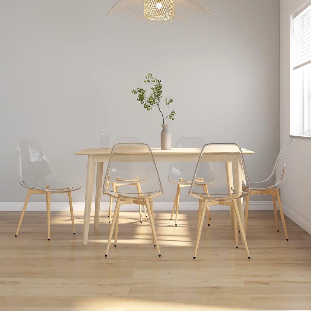 vidaXL Dining Chairs 6 pcs Transparent PET 1