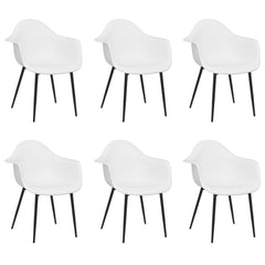 vidaXL Dining Chairs 6 pcs White PP 2
