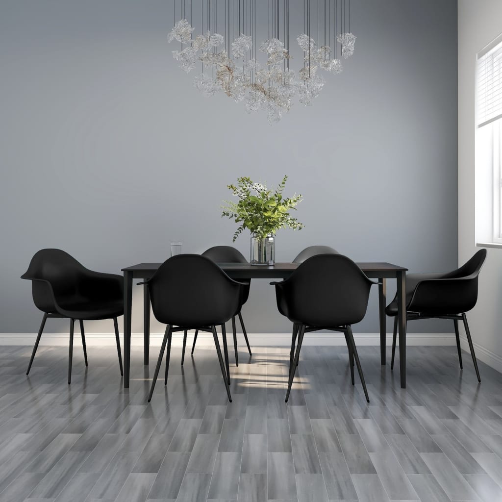 vidaXL Dining Chairs 6 pcs Black PP 1
