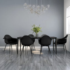 vidaXL Dining Chairs 6 pcs Black PP 1