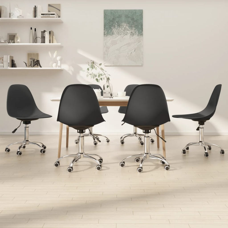 Swivel Dining Chairs 6 pcs Light Grey PP