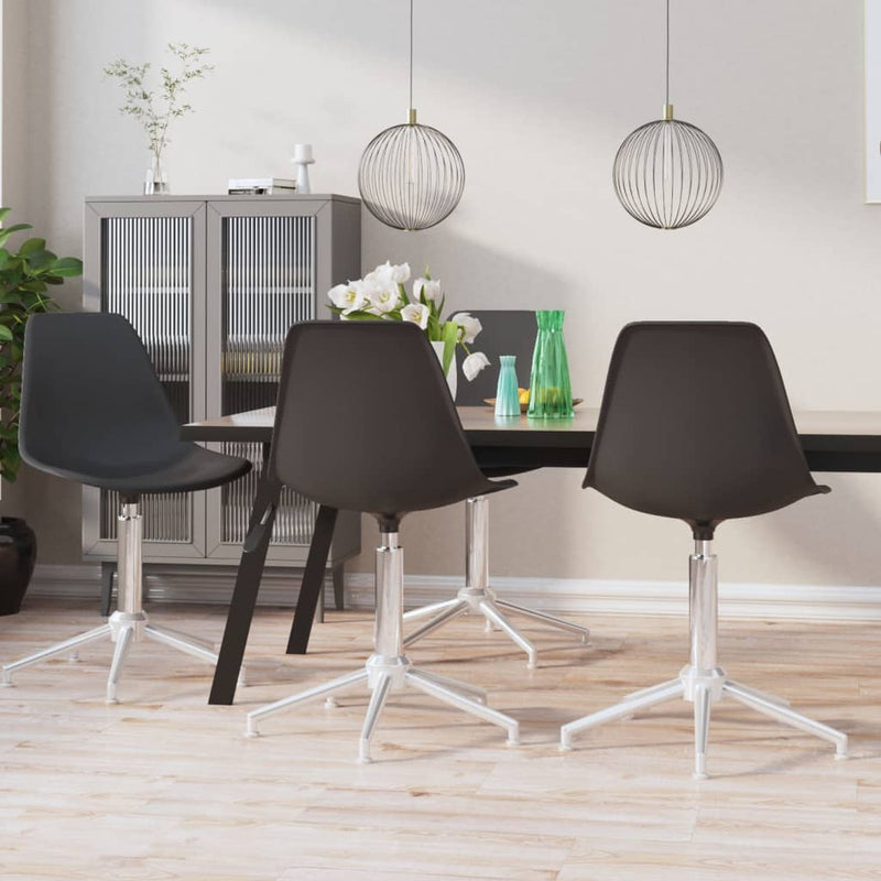 Swivel Dining Chairs 4 pcs Light Grey PP