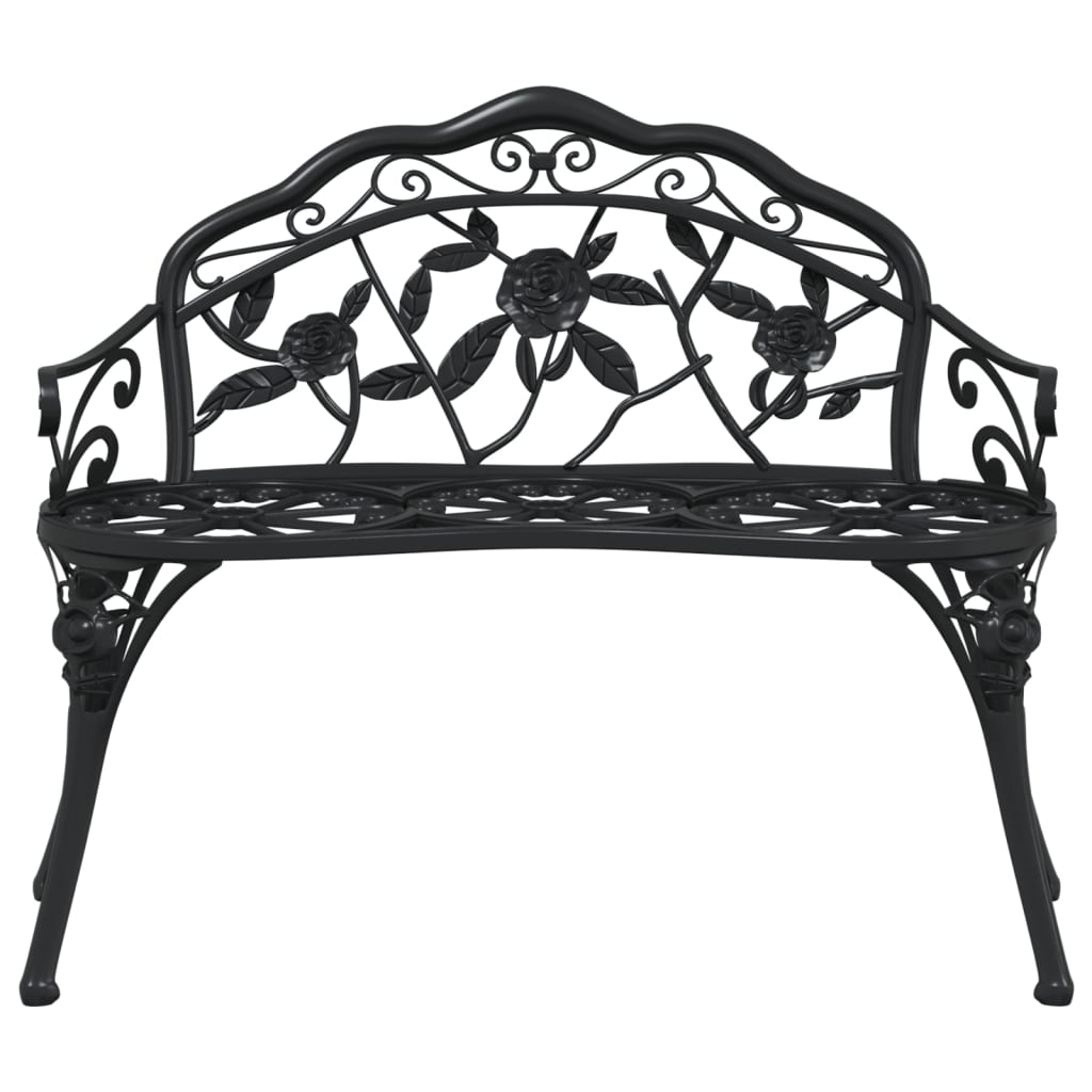 vidaXL Garden Bench 100 cm Cast Aluminium Black 3