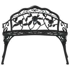vidaXL Garden Bench 100 cm Cast Aluminium Black 3