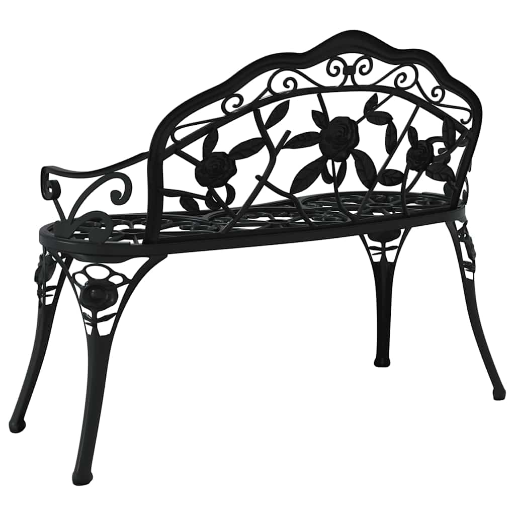 vidaXL Garden Bench 100 cm Cast Aluminium Black 5