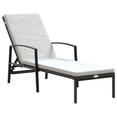 vidaXL Sun Loungers 2 pcs with Table Poly Rattan Brown 3