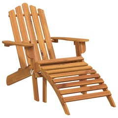 Garden Adirondack Chair Solid Acacia Wood with footrest 1