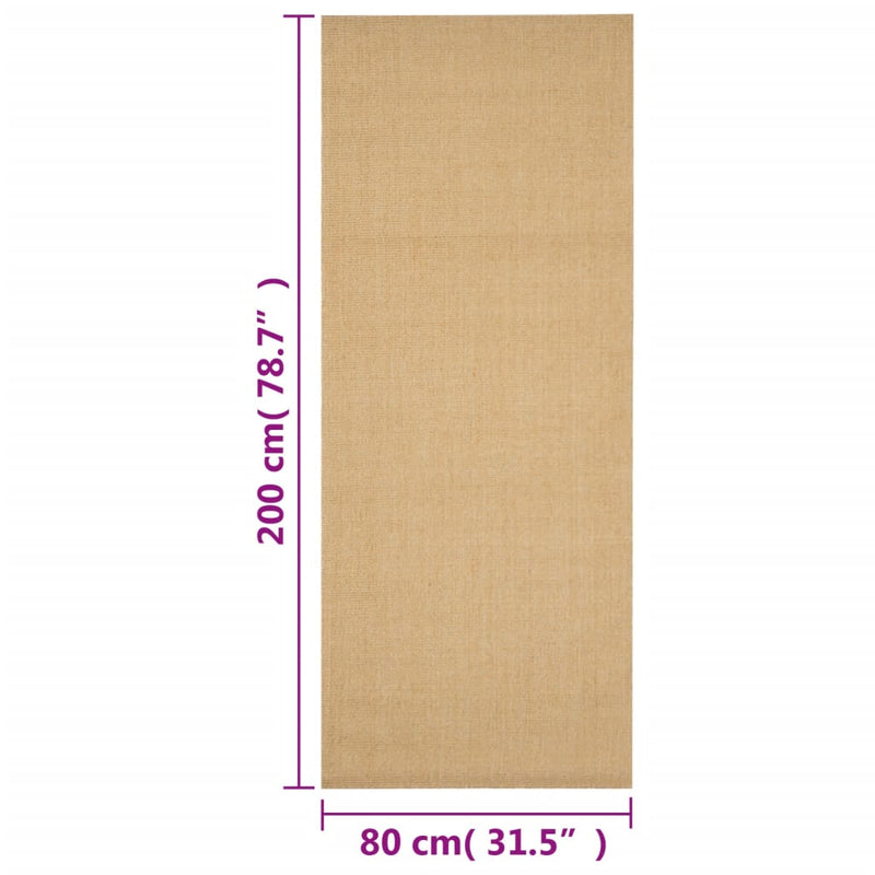 Rug Natural Sisal 80x200 cm