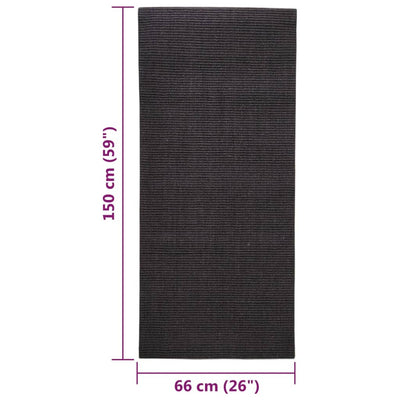 Rug Natural Sisal 66x150 cm Black