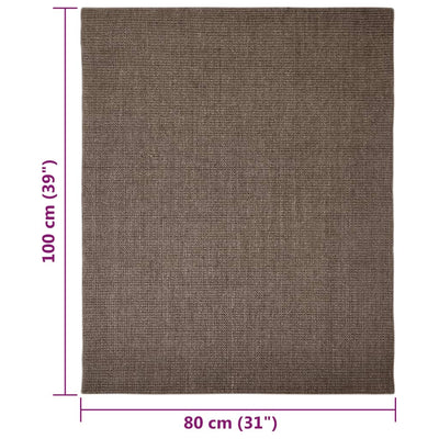 Rug Natural Sisal 80x100 cm Brown