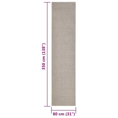 Rug Natural Sisal 80x350 cm Sand