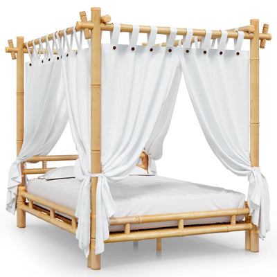 Canopy Bed 140x200 cm Bamboo