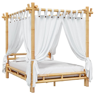 Canopy Bed 140x200 cm Bamboo