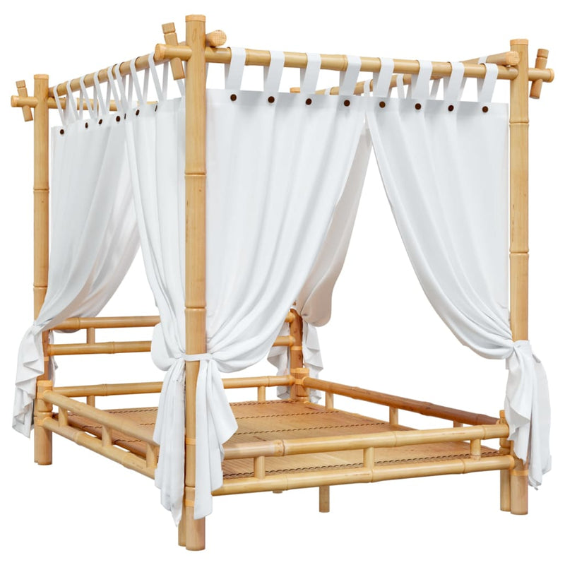 Canopy Bed 140x200 cm Bamboo