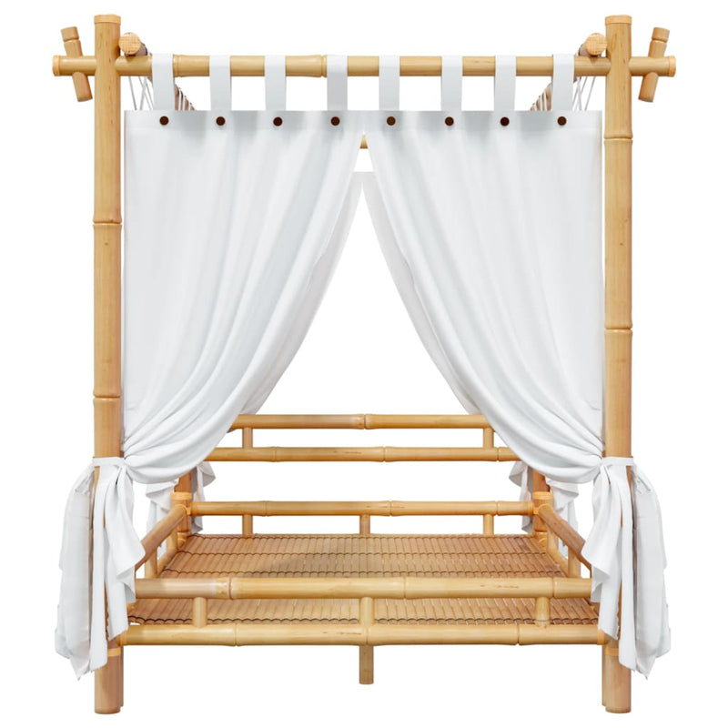 Canopy Bed 140x200 cm Bamboo