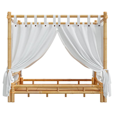 Canopy Bed 140x200 cm Bamboo