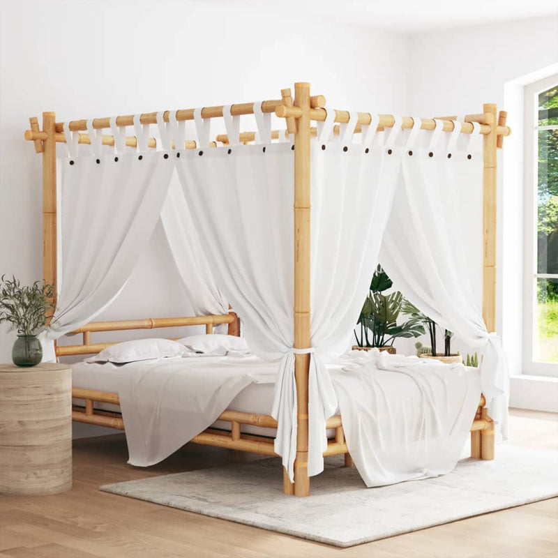 Canopy Bed 140x200 cm Bamboo