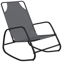 Rocking Sun Lounger Steel and Textilene Grey