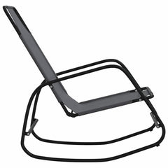 Rocking Sun Lounger Steel and Textilene Grey