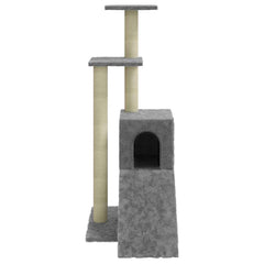 vidaXL Cat Tree | Light grey | Engineered wood, plush, sisal | Medium | Cat Tree 5