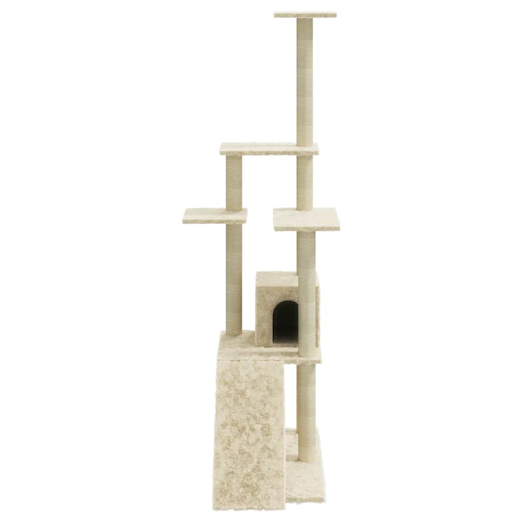 vidaXL Cat Tree | Cream | Engineered wood, plush, sisal | Medium | Cat Tree 5