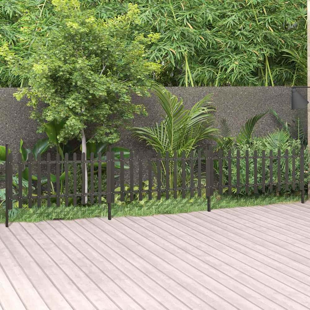 Picket Fence with Posts 3 pcs WPC 614 cm 80 cm
