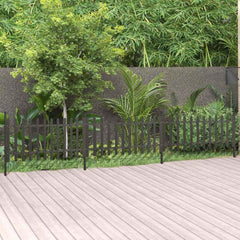 Picket Fence with Posts 3 pcs WPC 614 cm 80 cm