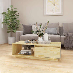 vidaXL Coffee Table | Natural | Solid Pinewood | Medium | Storage | Coffee Table 1