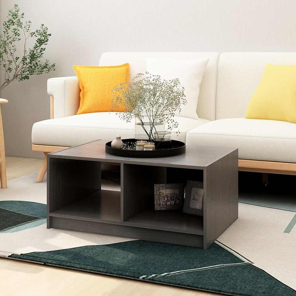 vidaXL Coffee Table | Grey | Solid Pinewood | Medium | Coffee Table 1