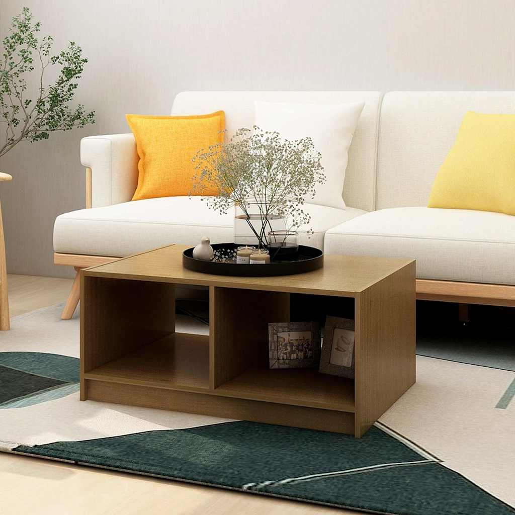 vidaXL Coffee Table | Honey Brown | Solid Pine Wood | Medium | Coffee Table 1