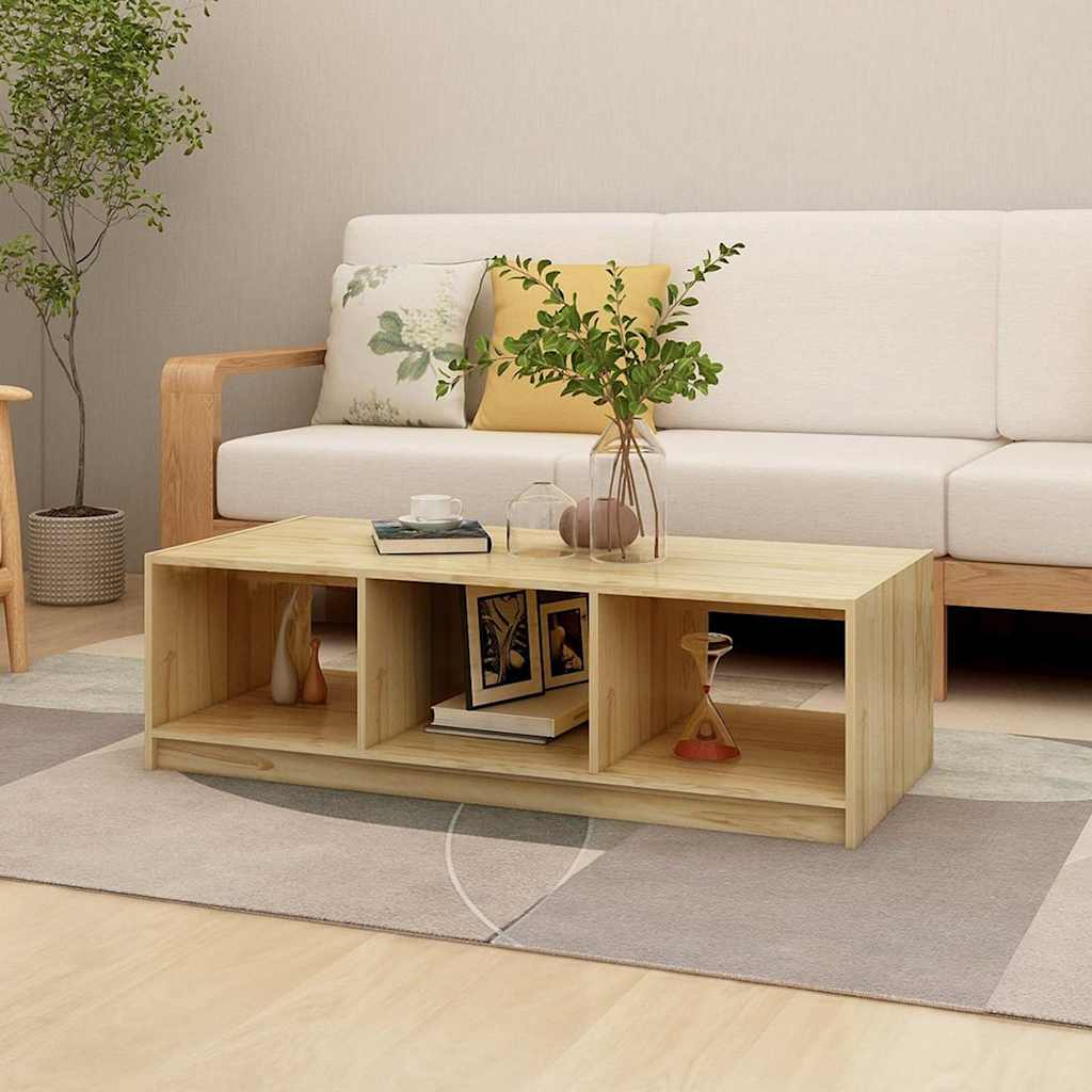 vidaXL Coffee Table | Natural Pine | Solid Pinewood | Medium | Coffee Table 1