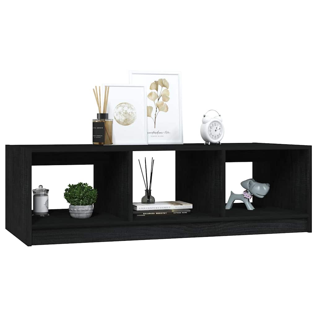 vidaXL Coffee Table Black 110x50x34 cm Solid Pinewood 4