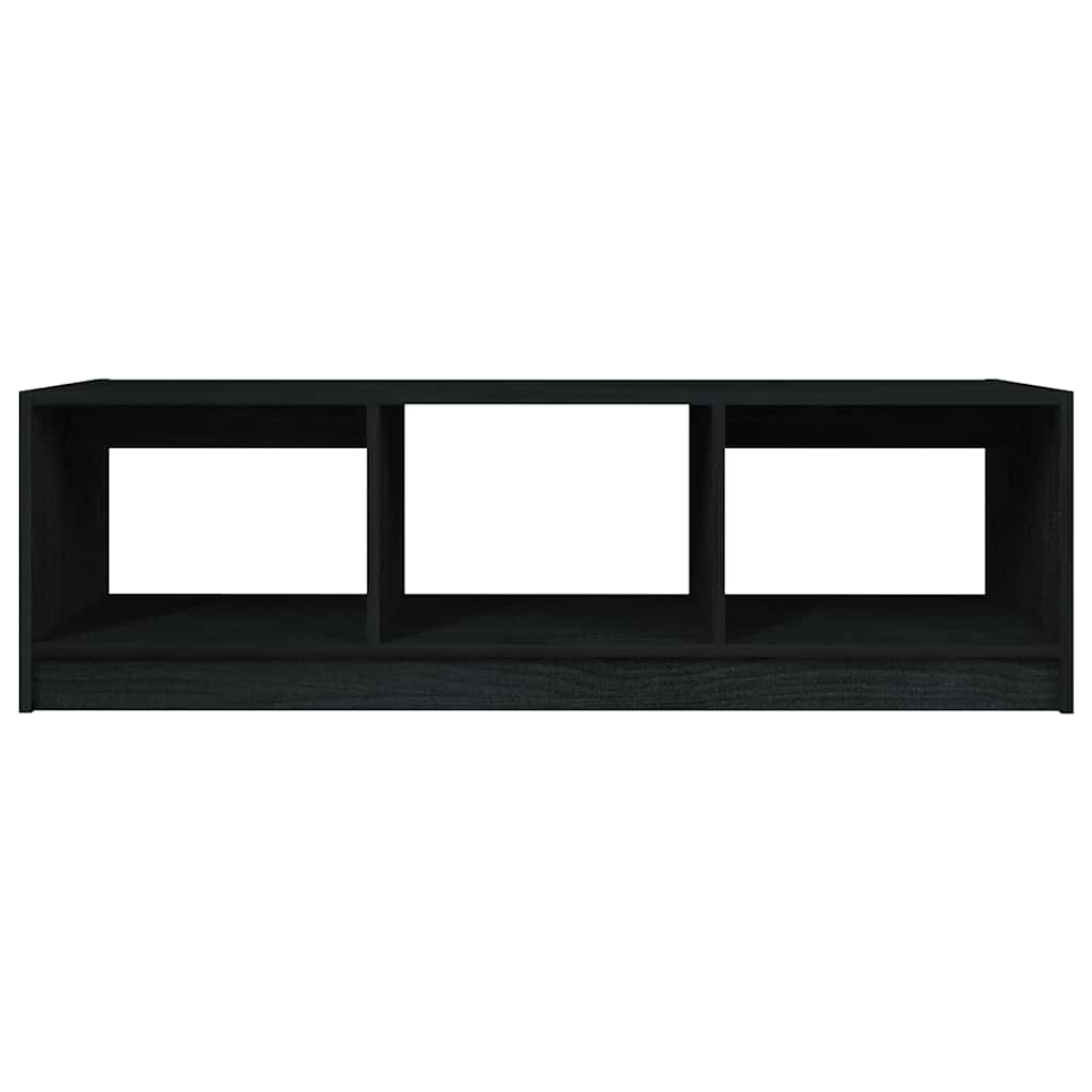 vidaXL Coffee Table Black 110x50x34 cm Solid Pinewood 5