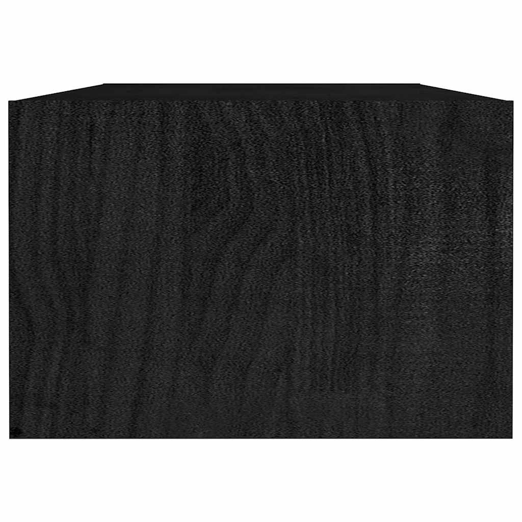 vidaXL Coffee Table Black 110x50x34 cm Solid Pinewood 6