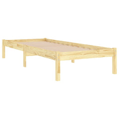 Bed Frame without Mattress Solid Wood Pine Length 190 cm Natural 75 cm