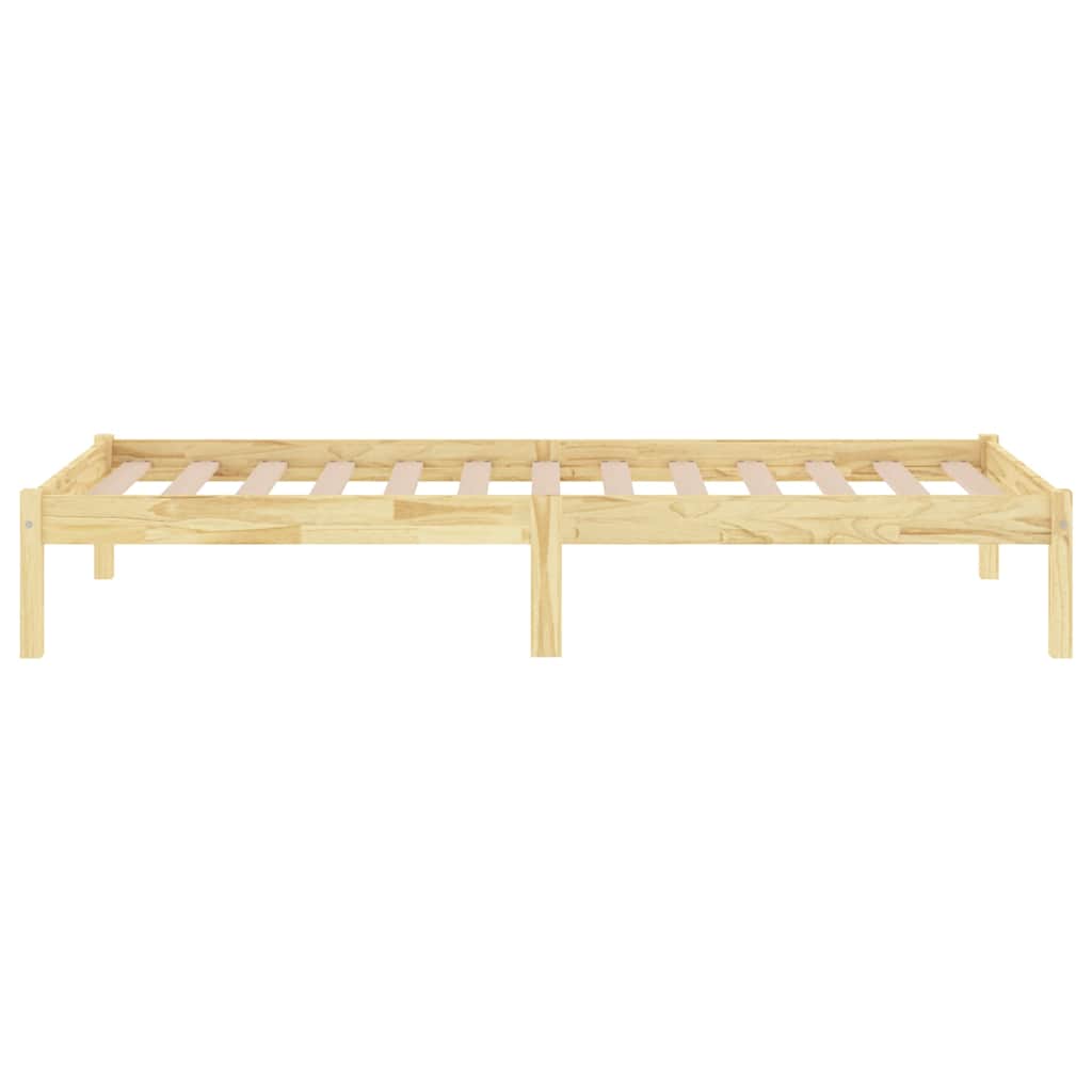 Bed Frame without Mattress Solid Wood Pine Length 190 cm Natural 75 cm