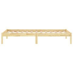 Bed Frame without Mattress Solid Wood Pine Length 190 cm Natural 75 cm