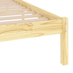 Bed Frame without Mattress Solid Wood Pine Length 190 cm Natural 75 cm