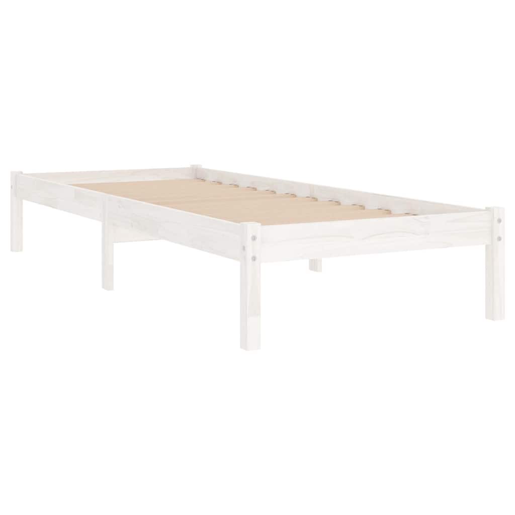 Bed Frame without Mattress Solid Wood Length 200 cm White 90 cm