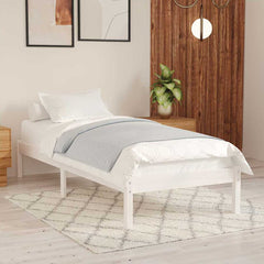 810008 vidaXL Bed Frame without Mattress White Solid Wood 100x200 cm 1