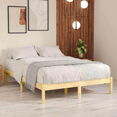 Bed Frame without Mattress Solid Wood Length Natural
