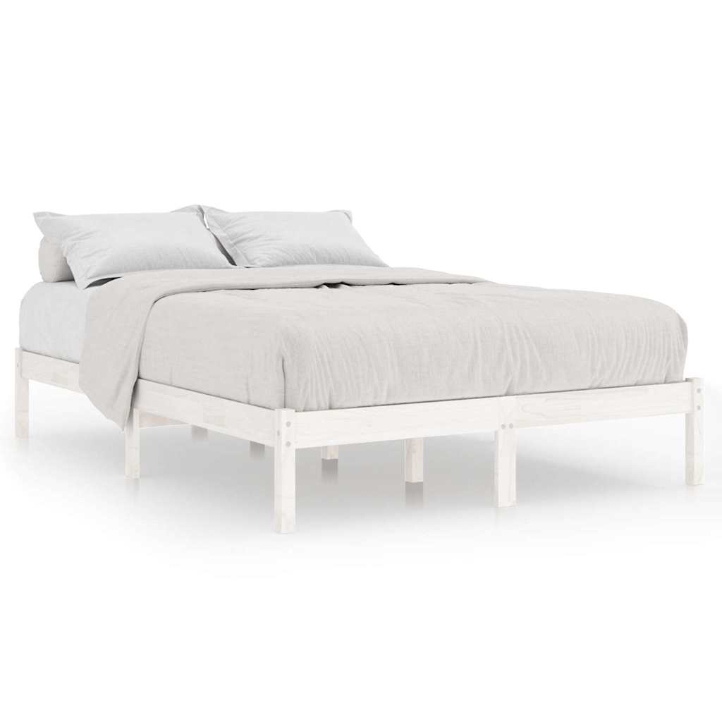 810038 vidaXL Bed Frame without Mattress White Solid Wood 200x200 cm 2
