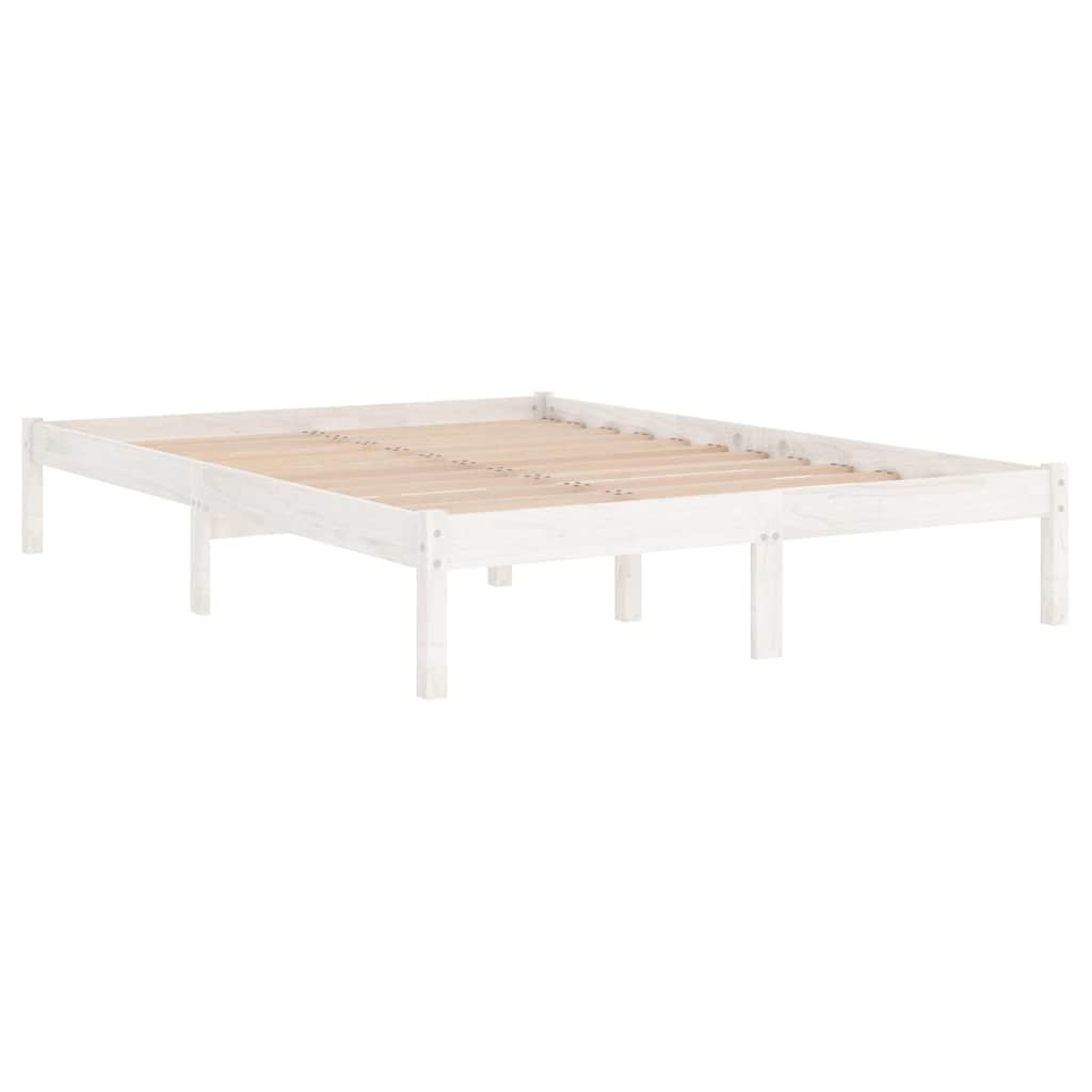810038 vidaXL Bed Frame without Mattress White Solid Wood 200x200 cm 3